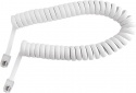 Przyłącze telefoniczne skręcane spiralne wtyk - wtyk 10m białe